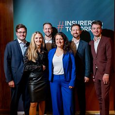 GDV Young Leaders: Leon Kredt, Vera Weidenbrück, Marc Buchholz, Sonja Bernert, Jörg Haas, Martin Fähling (v.l.n.r.) (© Christian Kruppa / GDV)